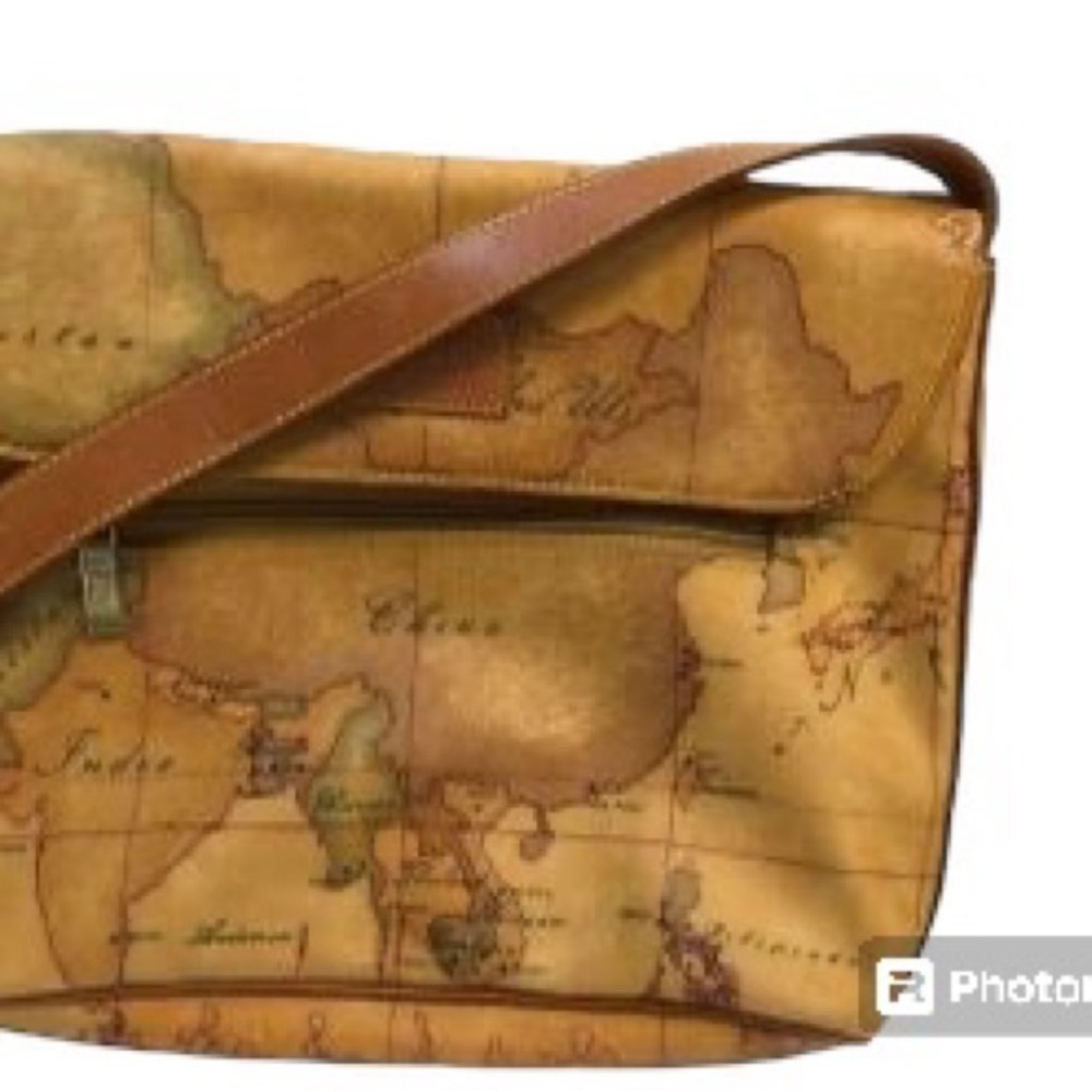 Alveiro Martini Purse Map Design Brown, vgc, with bonus!